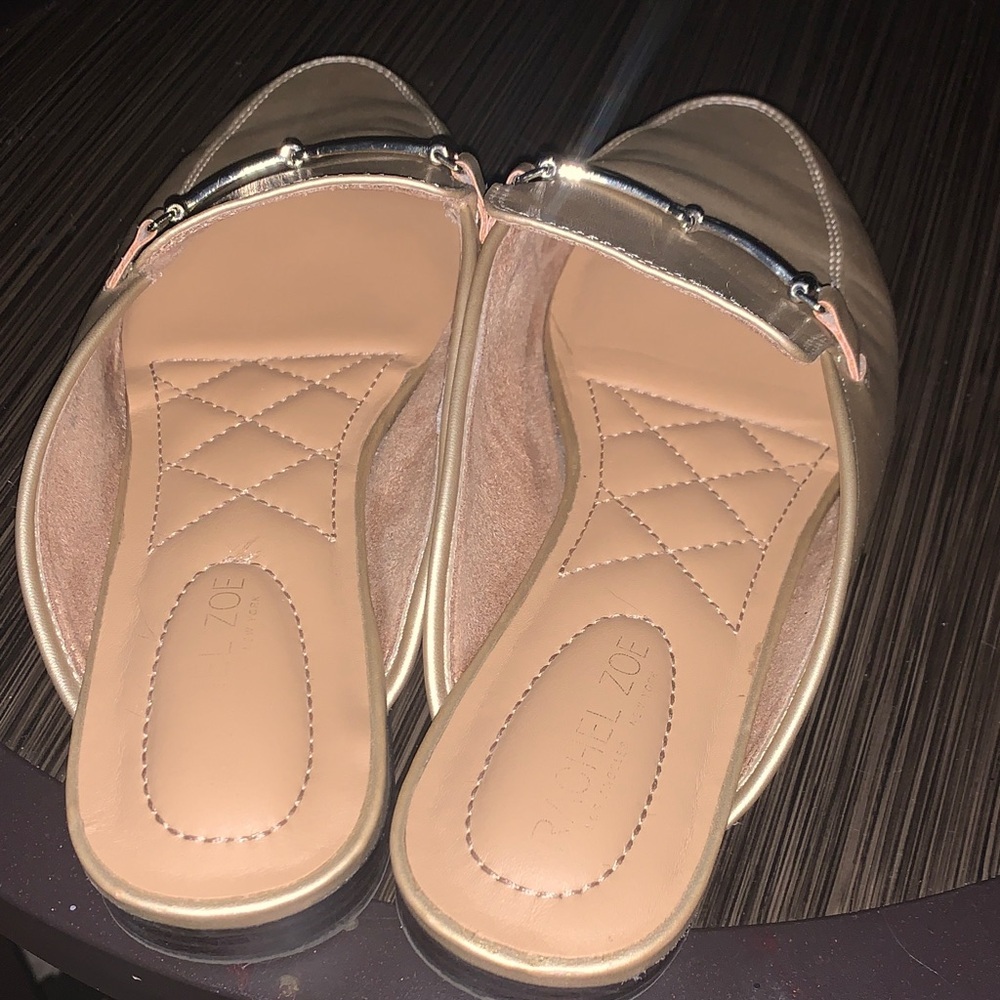 Rachel Zoe Metallic Gold Mules - Picture 2 of 4